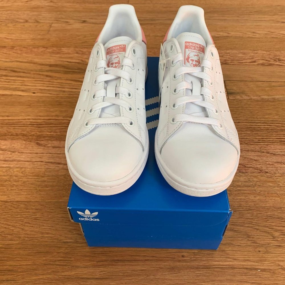 Adidas Stan Smith White/Glow Pink Womens Shoes - Picture 3 of 7